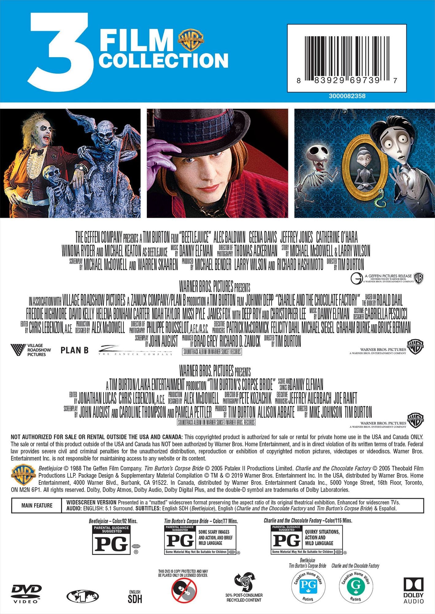 Beetlejuice/Charlie and the Chocolate Factory/Corpse Bride