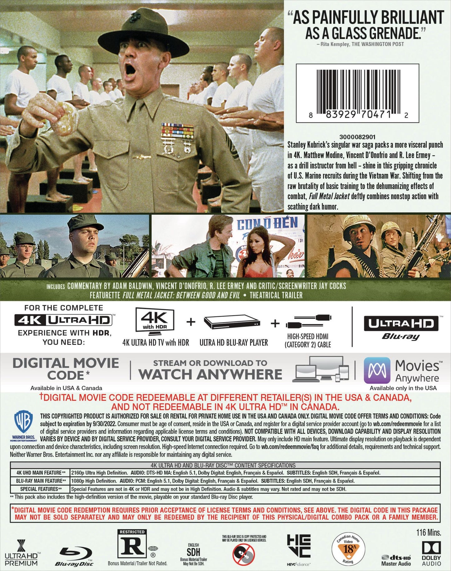 Full Metal Jacket [4K Ultra HD Blu-ray/Blu-ray]