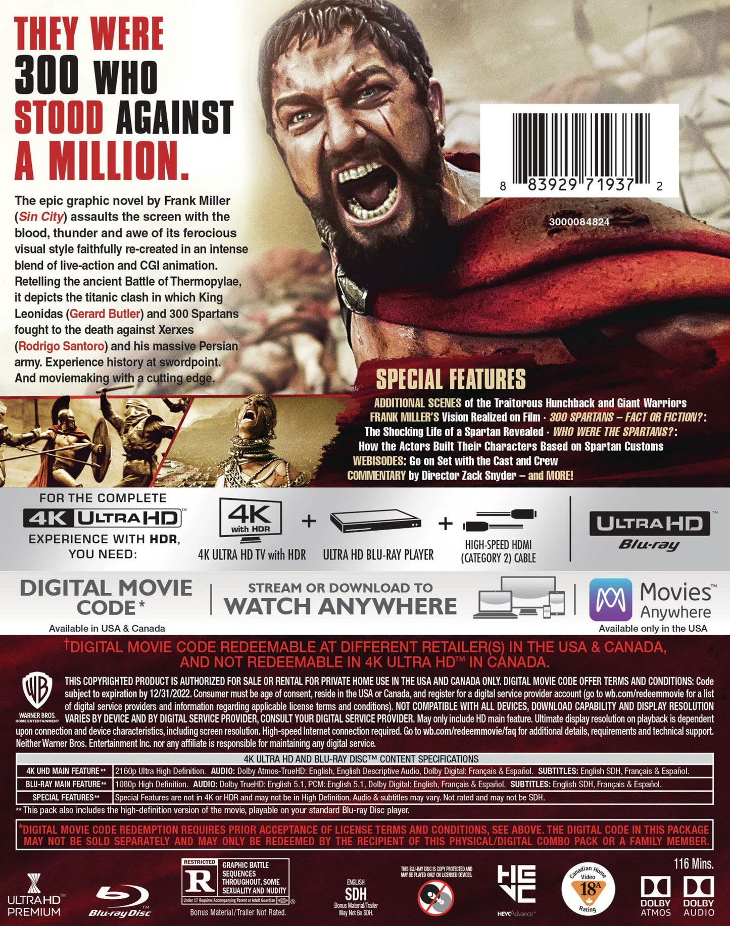 300 [4K Ultra HD Blu-ray/Blu-ray]