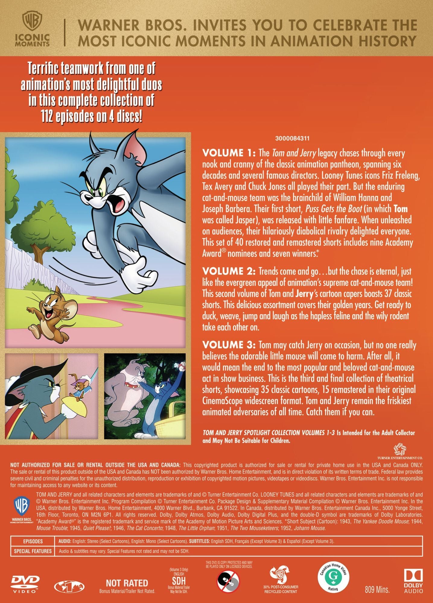 Tom and Jerry Spotlight Collection: Vol. 1-3 [4 Discs]