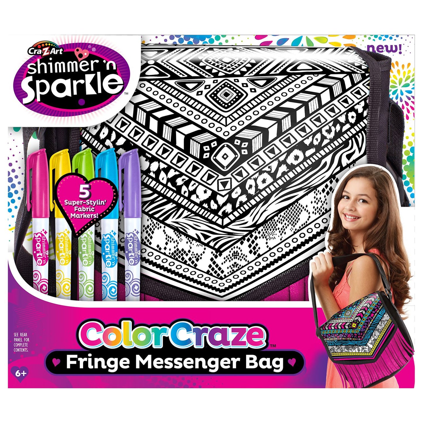 Cra-Z-Art Shimmer 'N Sparkle Color Craze Fringe Messenger Bag Kit