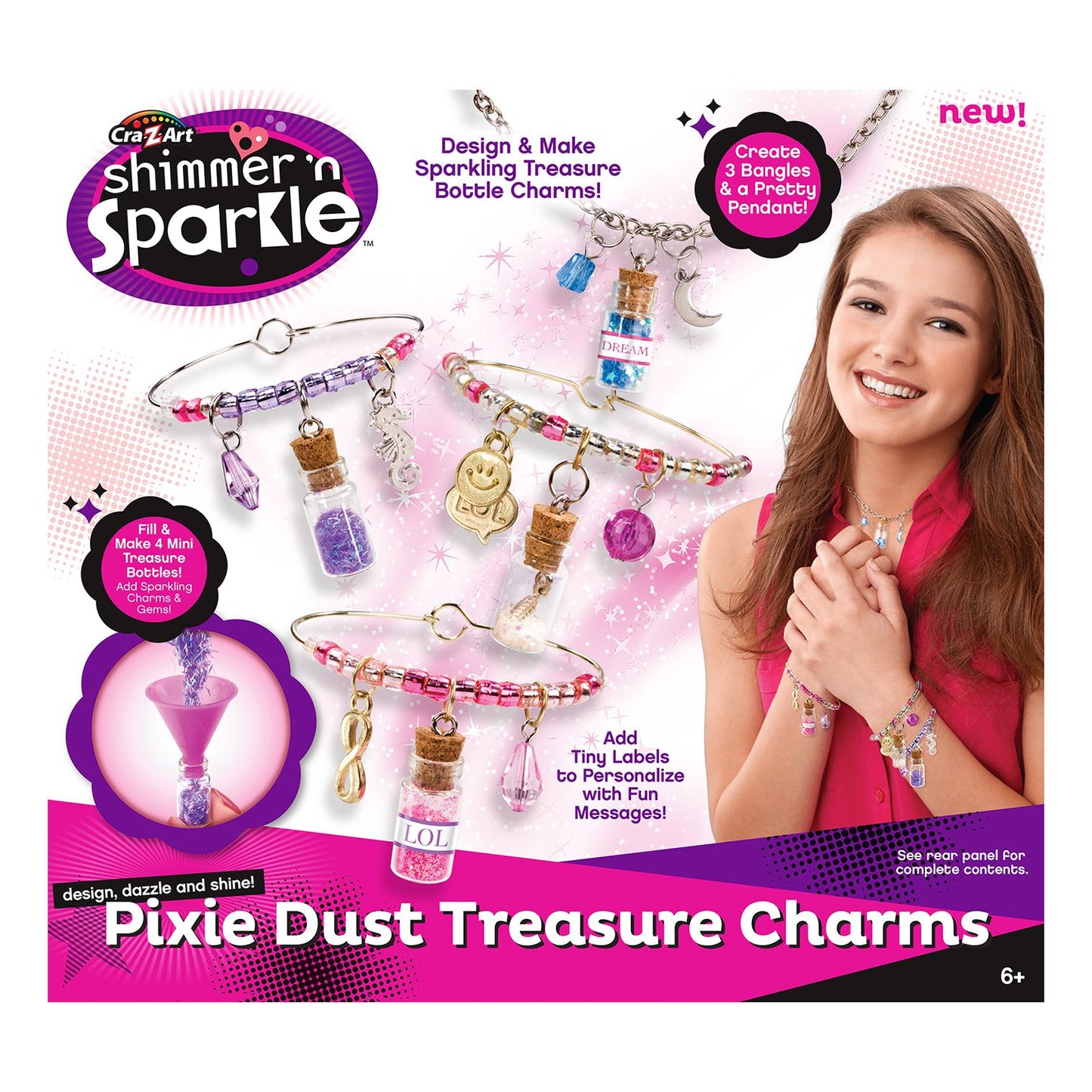 Cra-Z-Art Shimmer 'N Sparkle Pixie Dust Treasure Charms Craft Kit