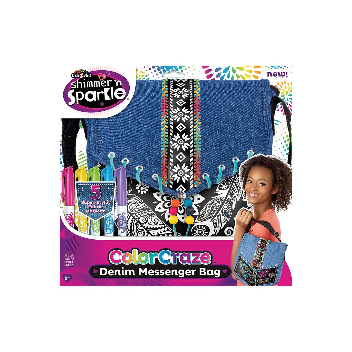Cra-Z-Art Shimmer 'N Sparkle Color Craze Denim Messenger Bag Kit