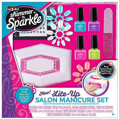 Shimmer and Sparkle Manicure Magic Lite Up Nail Dryer & Polish Set