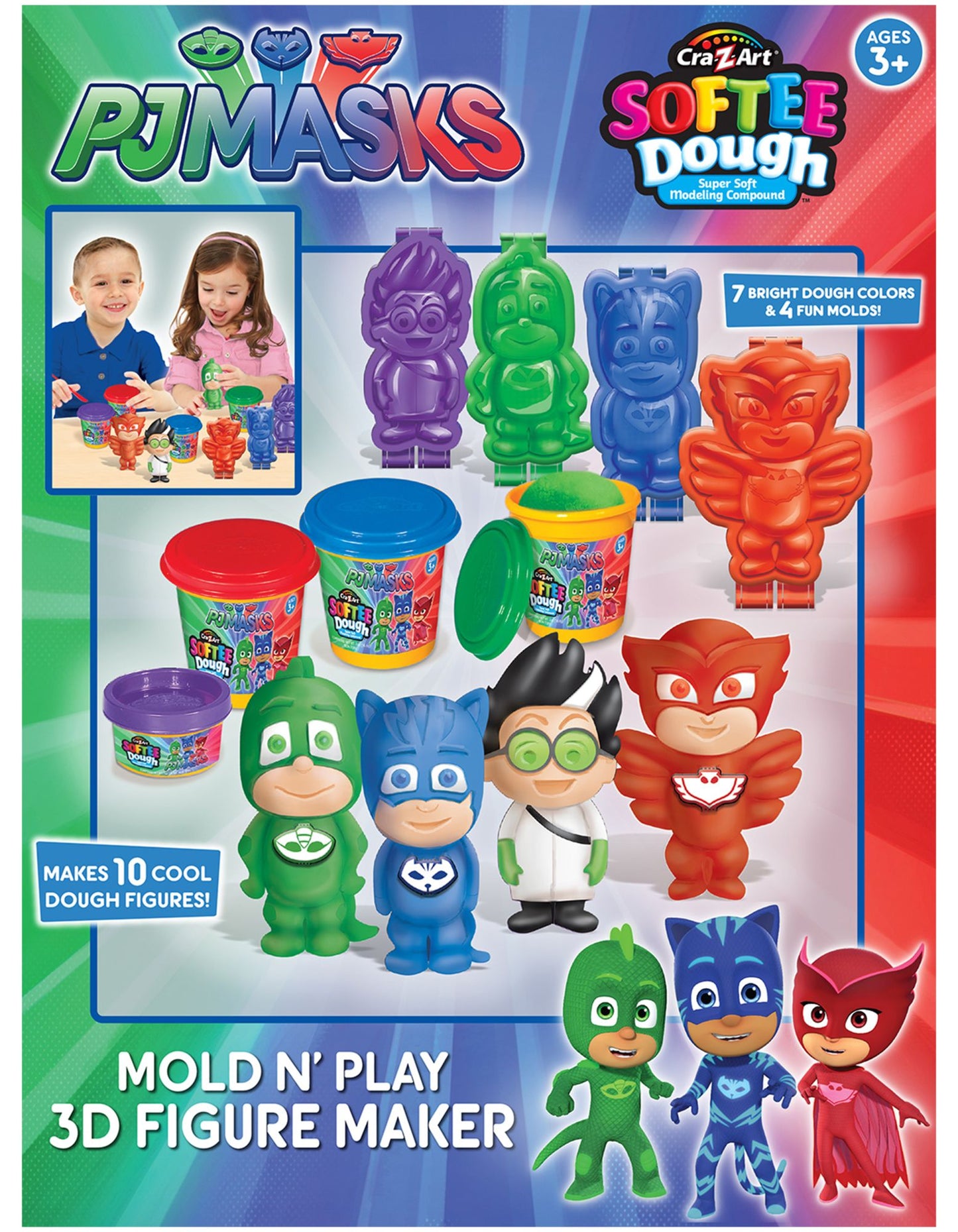 PJ Masks 3D Mold N Play Softee Dough Figure