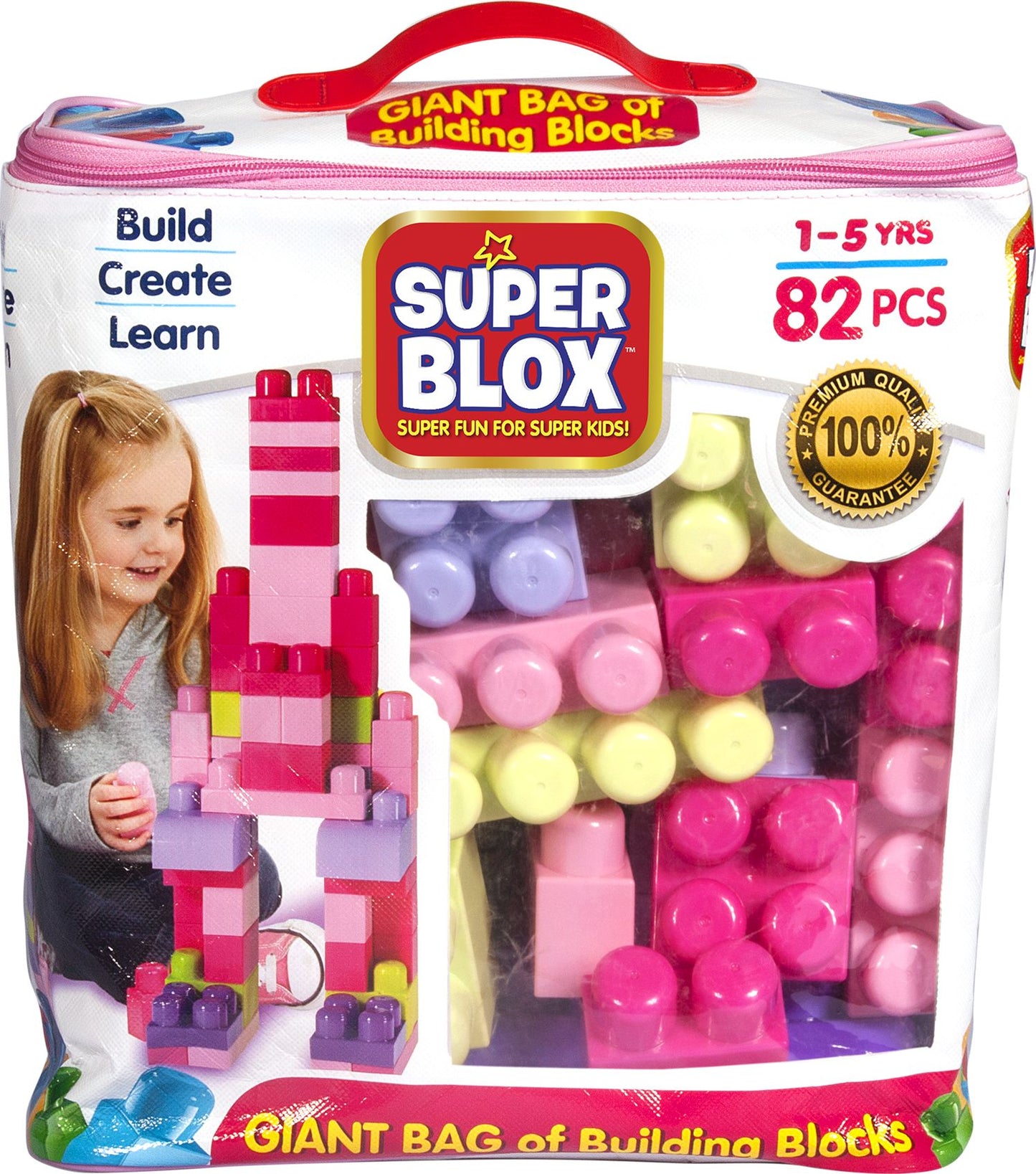 Cra-Z-Art Super Blox 82 Piece Buidling Block Kit - Girls (Pink)