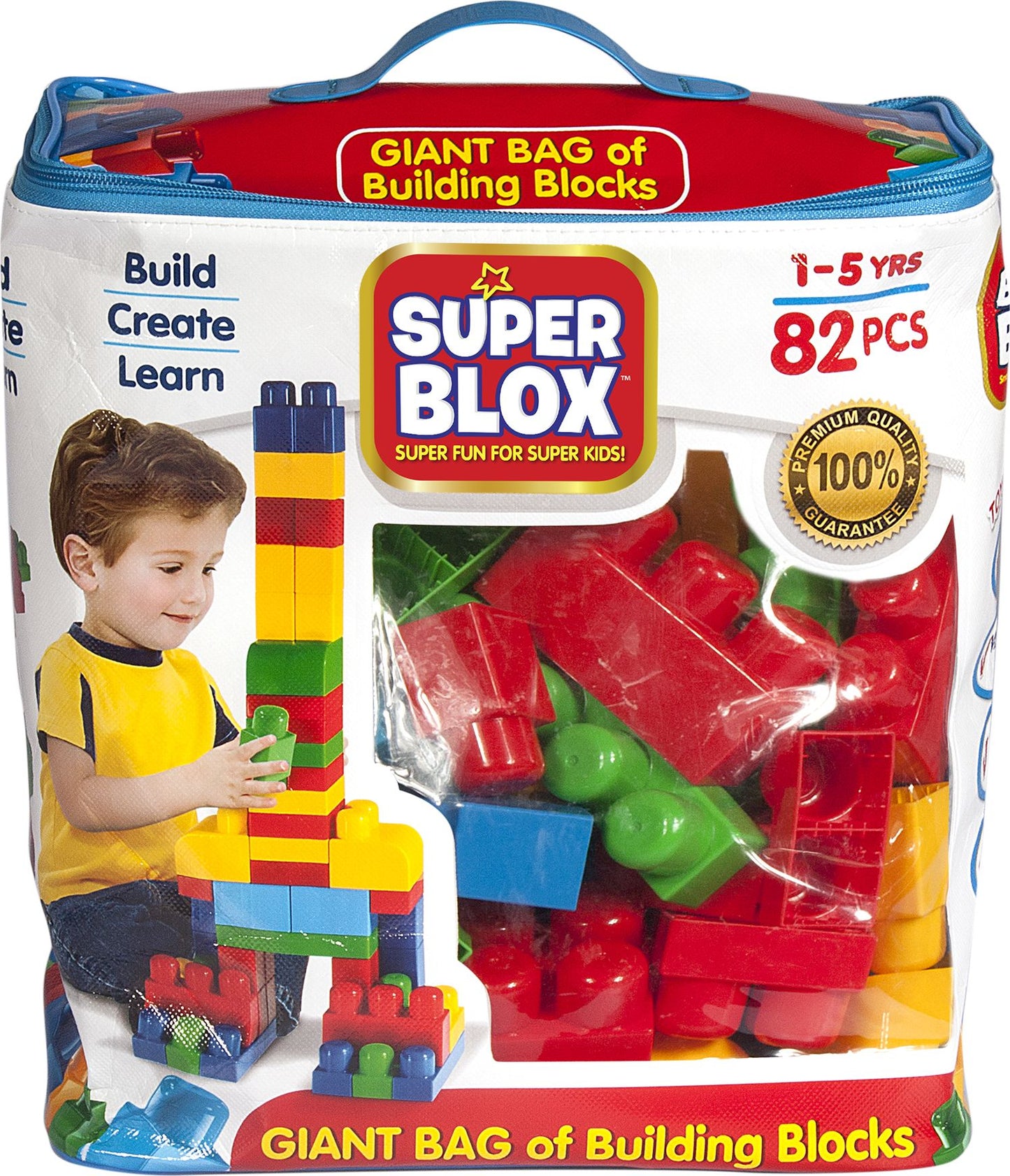 Cra-Z-Art Super Blox 82 Piece Buidling Block Kit - Boys (Blue)