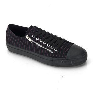 Demonia Deviant-06 Canvas 2 Zipper Low Top Sneaker Size 11