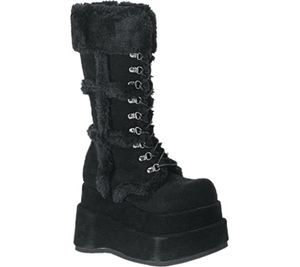 Demonia Bear-202 4.5 Inch Stacked PlatformBlack Veg Suede Calf Boot Size 12