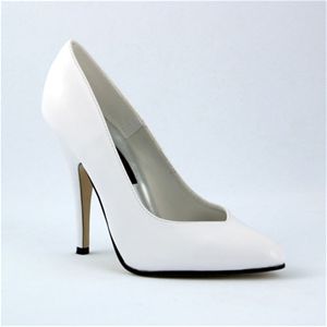 Pleaser 8220 Seduce-420V 5 Inch Heel White Pump Size 6