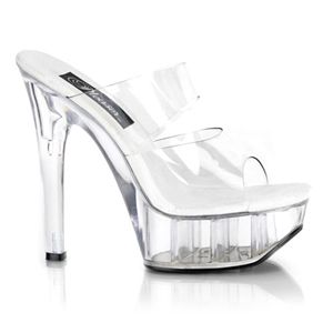 Pleaser Jezebel-602 5.75 Inch Square Heel Two-Band Platform Slide Size 11