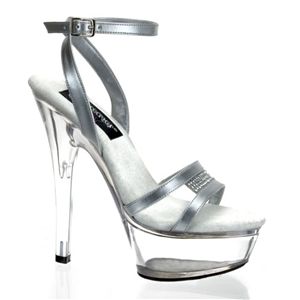 Pleaser Kiss-224 6 Inch Stiletto Heel Ankle Wrap Platform Sandal with Rhinestones Size 12