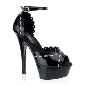 Pleaser Kiss-275 6 Inch Stiletto Heel D Orsay Platform Sandal With Lace Size 5