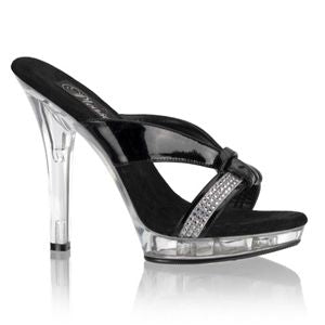 Pleaser Lip-105R 5 Inch Stiletto Heel Platform Slide with Rhinestones Size 10