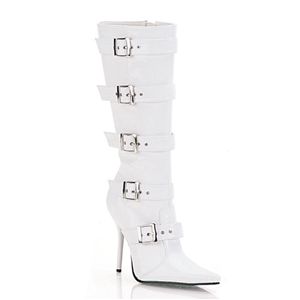Pleaser Milan-2015 4.5 Inch Knee Bt Featuring Buckle Size 7