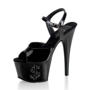 Pleaser Adore-709Re-3 6.5 Inch Heel with Rhinestones-Embedded Dollar Sign Size 12