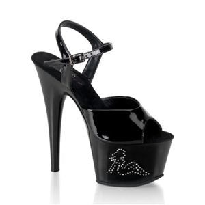 Pleaser Adore-709Re-5 6.5 Inch Heel with Rhinestones-Embedded Truck Girl Size 12