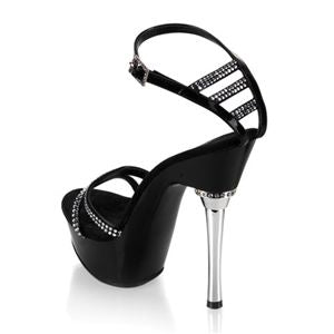 Pleaser Allure-684 5.5 Inch Stiletto Heel Ankle Strap Platform Sandal with Rhinestones Size 7