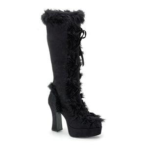 Funtasma Mammoth-311 Black Microfiber With Faux Fur Platform Boot 4 Inch Size 7