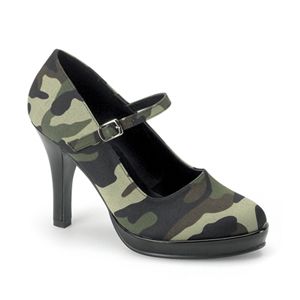 Funtasma Soldier-06 Camouflage Fabric Mary Jane Platform 4 Inch Size 11