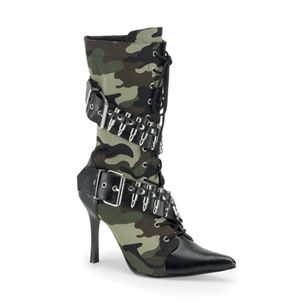 Funtasma Militant-128 Green Camoflage Bullet Military Boot 3.75 Inch Size 8