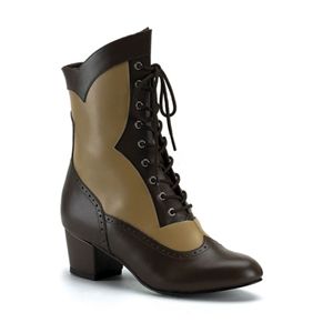 Funtasma Victorian-110 Brown Tan Pump Spectator Boot 2 Inch Size 7