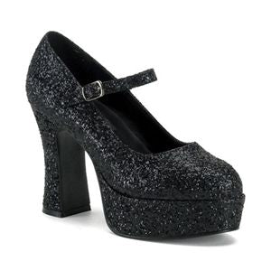 Funtasma Maryjane-50G Black Glitter Mary Jane Platform Shoe 4 Inch Size 9