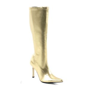 Funtasma Lust-2000 Gold Str Pump Knee Boot 3.75 Inch Size 8
