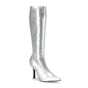 Funtasma Lust-2000 Silver Str Pump Knee Boot 3.75 Inch Size 11