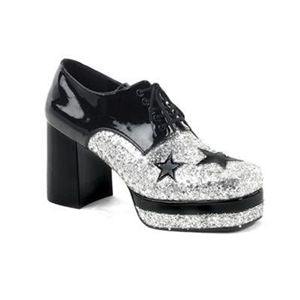 Funtasma Glamrock-02 Black Pat-Silver Glt Men S Platform Shoe 3.5 Inch Size S