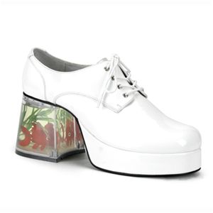 Funtasma Pimp-02 White Pat Men Platform With Floating Fish 3.5 Inch Size L