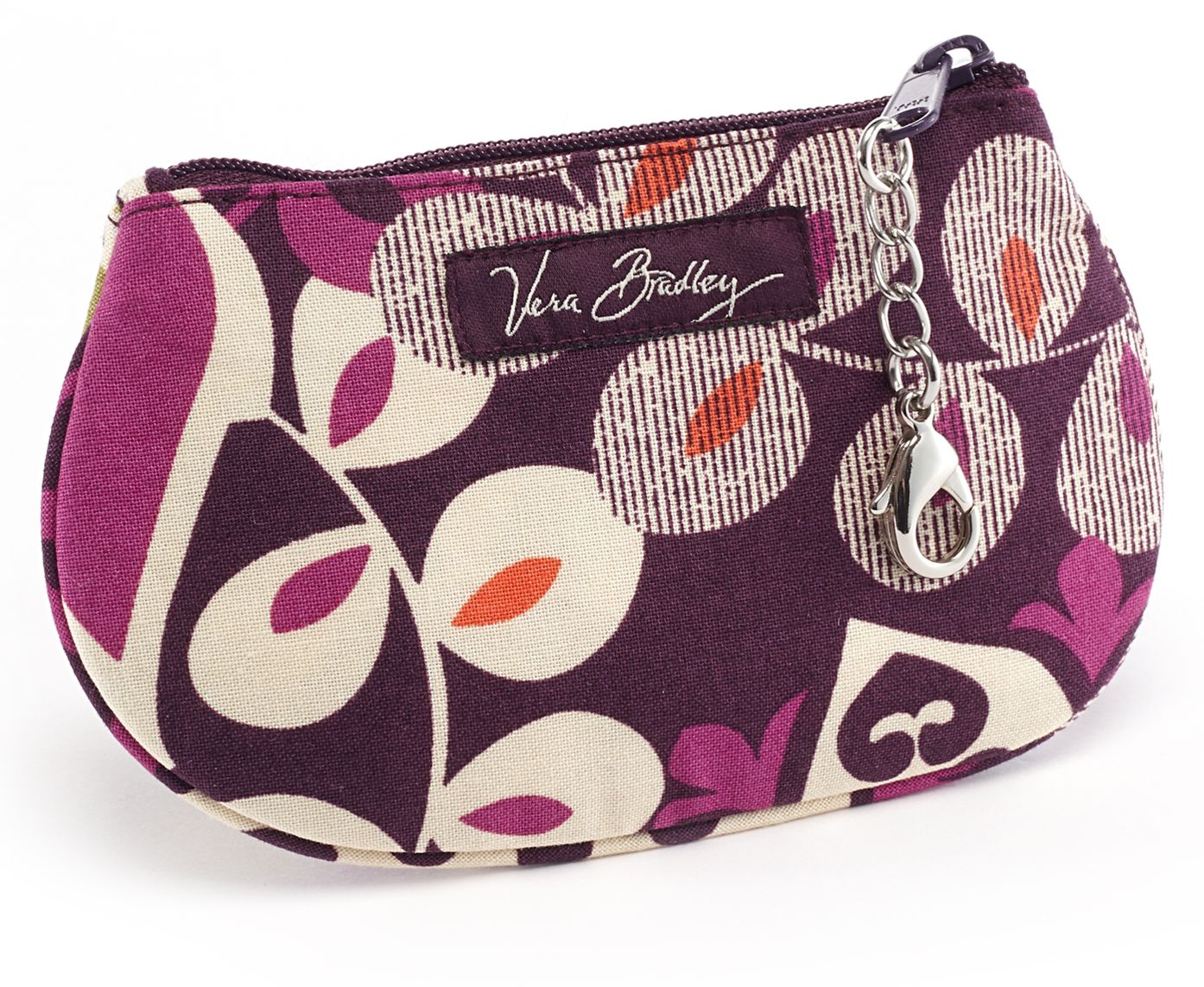 Vera Bradley Plum Crazy Clip Zip ID Case 5.5'' x 3.25''