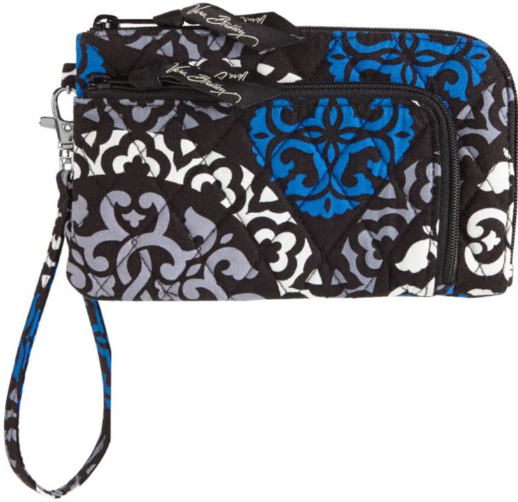 Vera Bradley Canterberry Cobalt Zip Zip Wristlet 7" x 4.25"