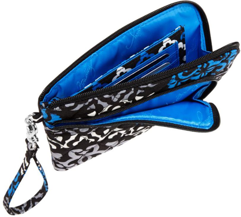 Vera Bradley Canterberry Cobalt Zip Zip Wristlet 7" x 4.25"