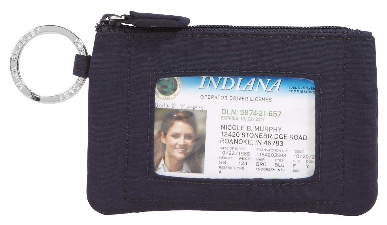Vera Bradley Classic Black Zip ID Case