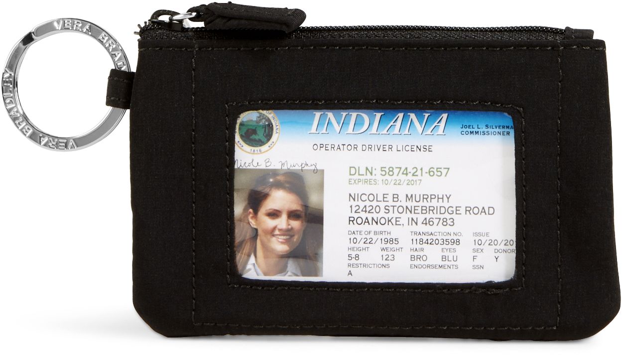 Vera Bradley Classic Navy Zip ID Case