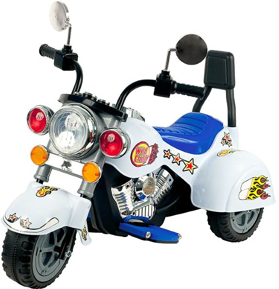 Lil'' Rider White Knight Motorcycle with Three Wheeler