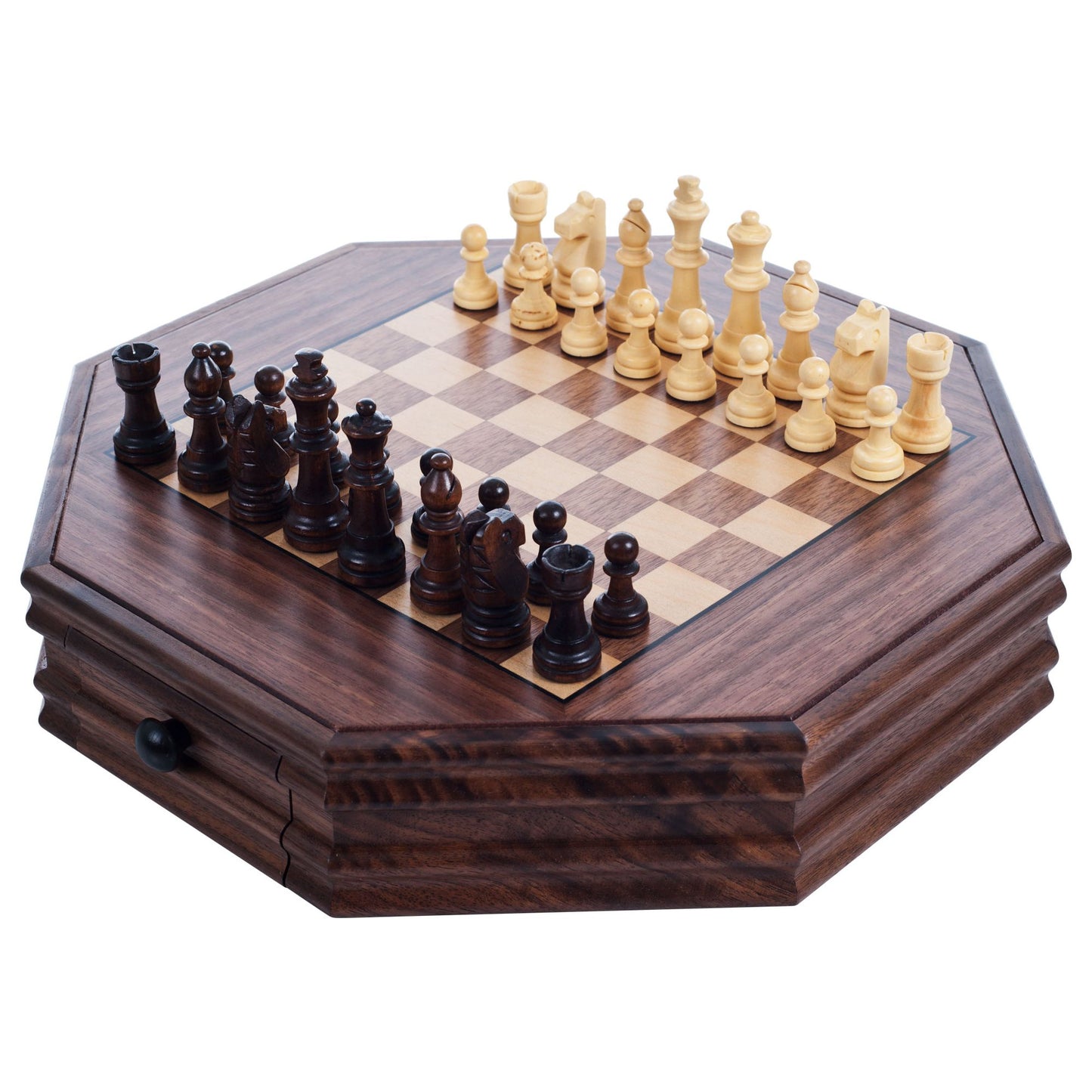 Trademark Games? 12-120801 Trademark Games Octagonal Chess and Checkers Set