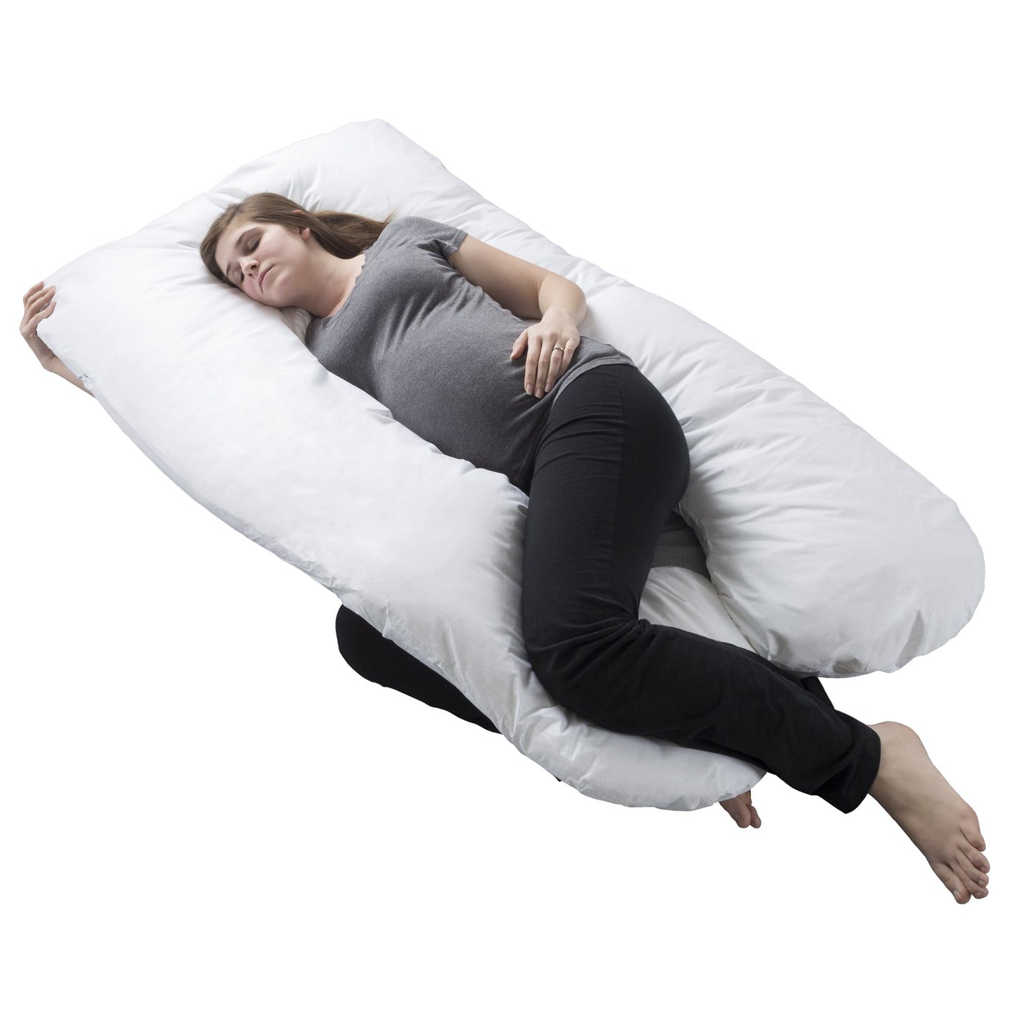 Pregnancy Pillow, Full Body Maternity Pillow with Contoured U-Shape by Lavish Home, Back Support