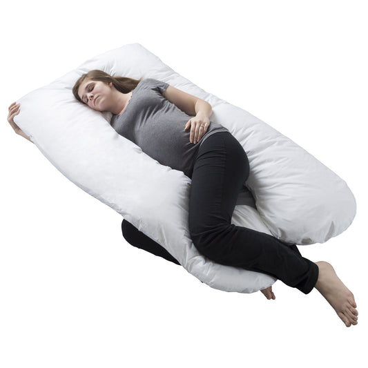 Pregnancy Pillow, Full Body Maternity Pillow with Contoured U-Shape by Lavish Home, Back Support