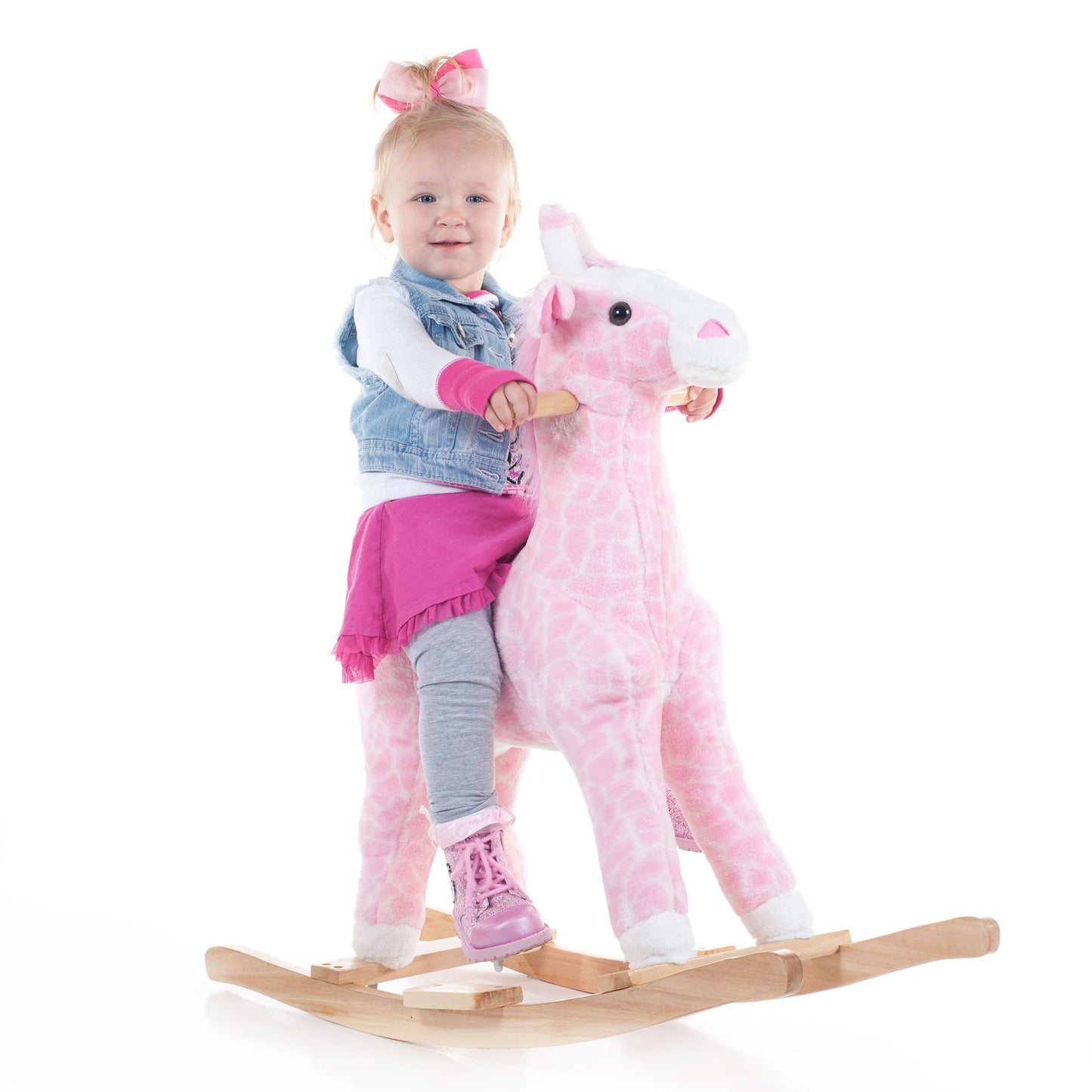 Happy Trails Plush Rocking Penny the Pink Giraffe
