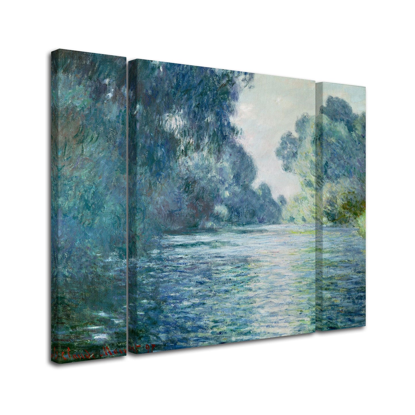 Claude Monet 'Branch of the Seine' Multi Panel Art