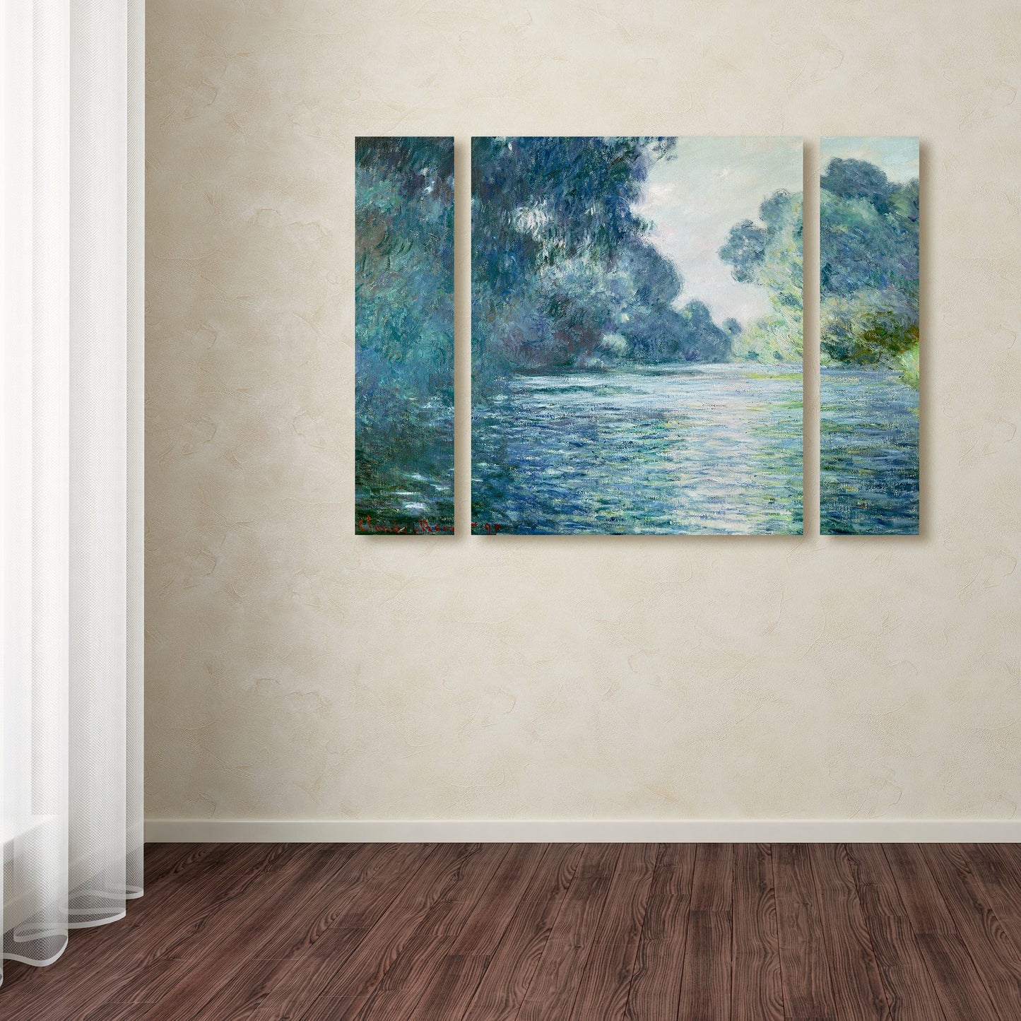 Claude Monet 'Branch of the Seine' Multi Panel Art