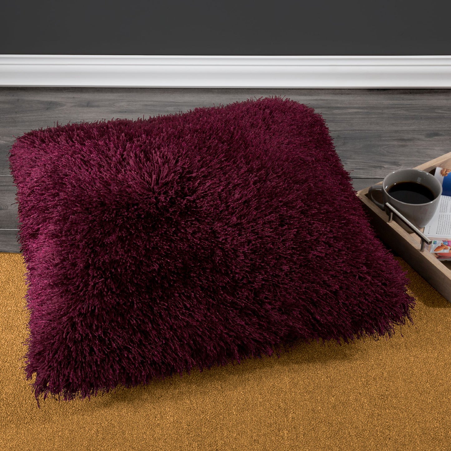 Lavish Home Shag Floor Pillow