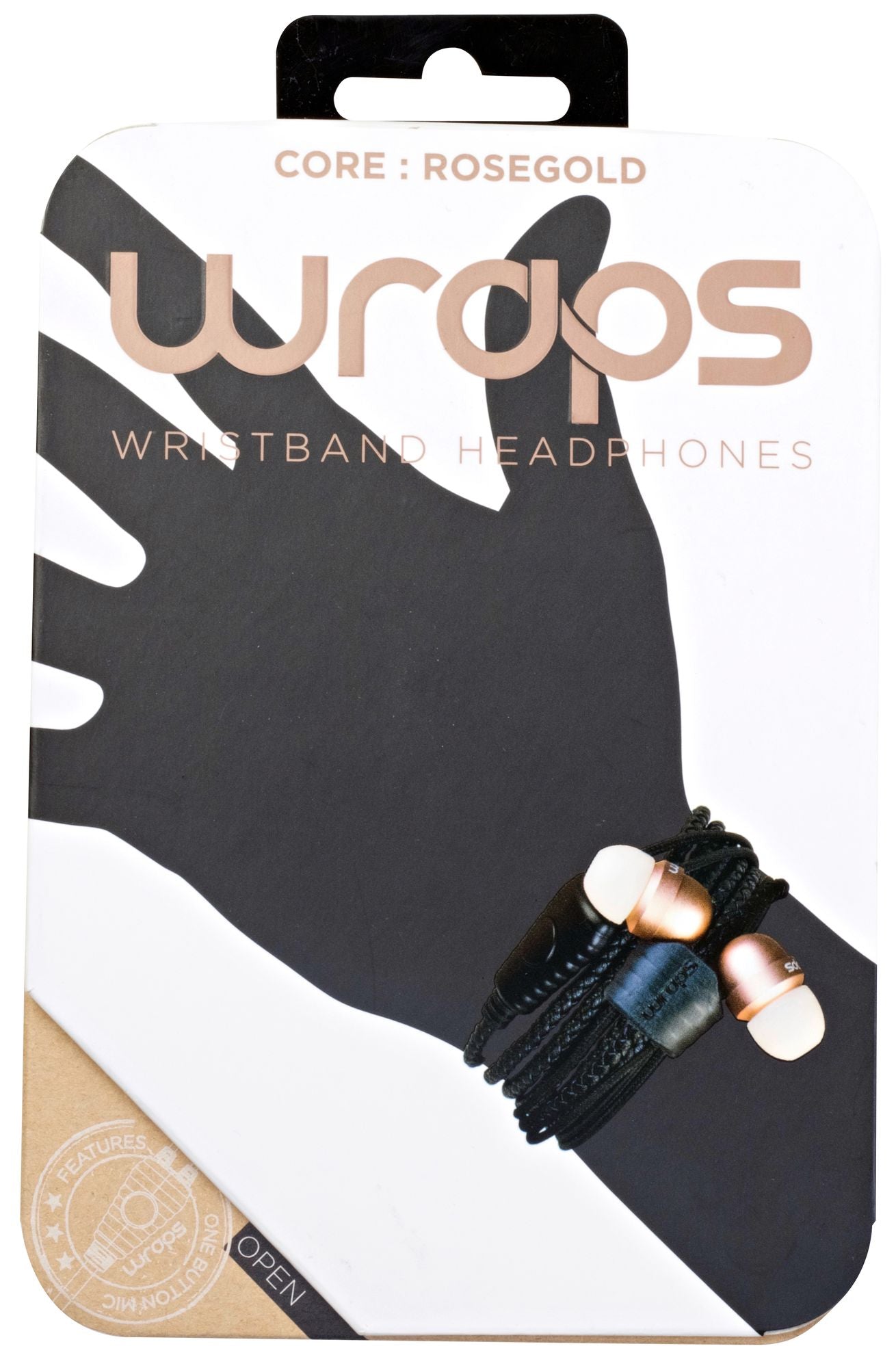 Wraps Wrcogv16m Core Wristband Earphones Mic Gold