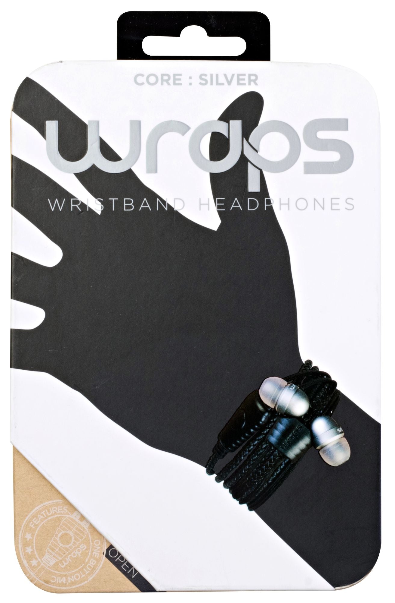 Wraps Wrcosv16m Core Wristband Earphones Mic Slvr