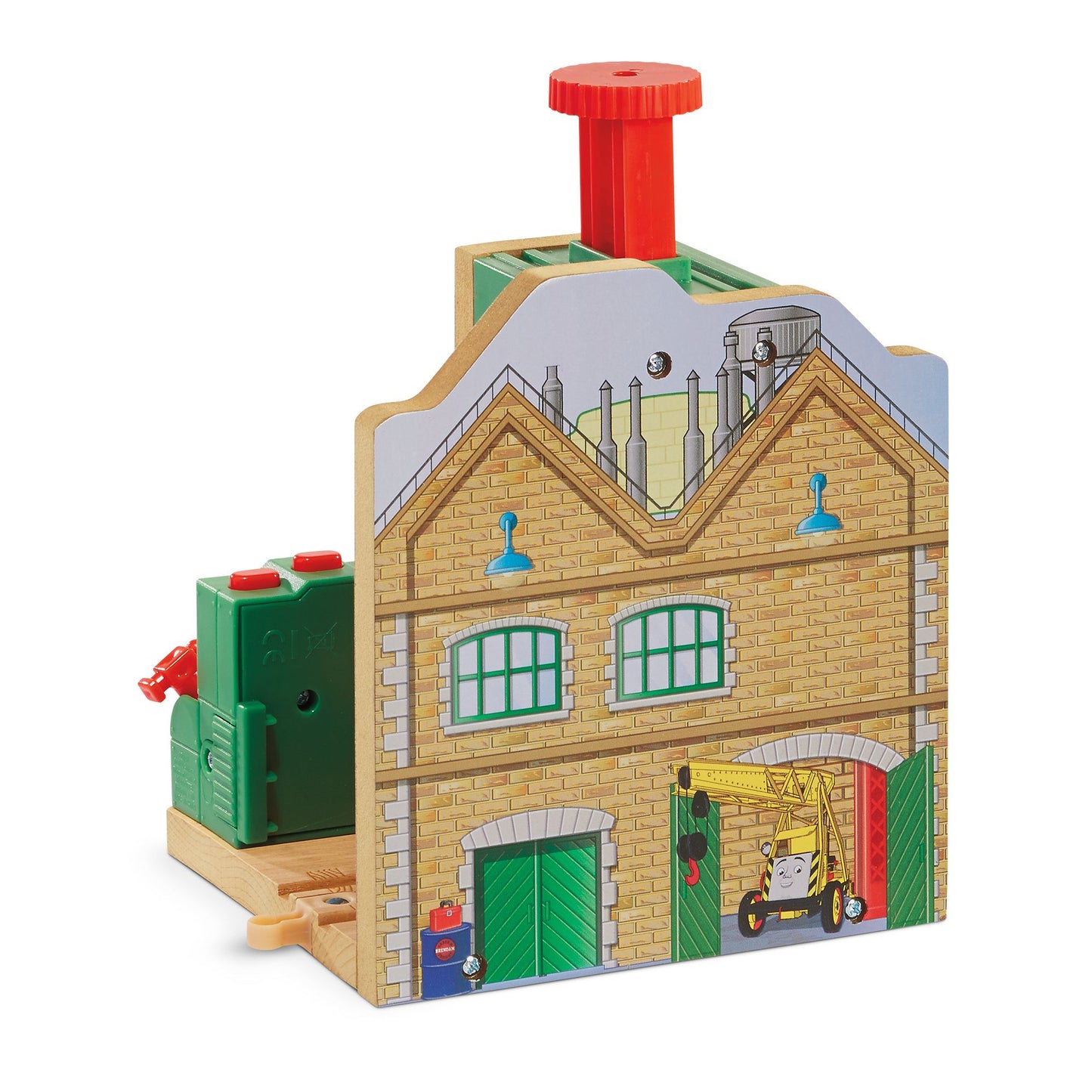 Fisher-Price Thomas the Train Wooden Railway Steamworks Lift and Repair Train Set