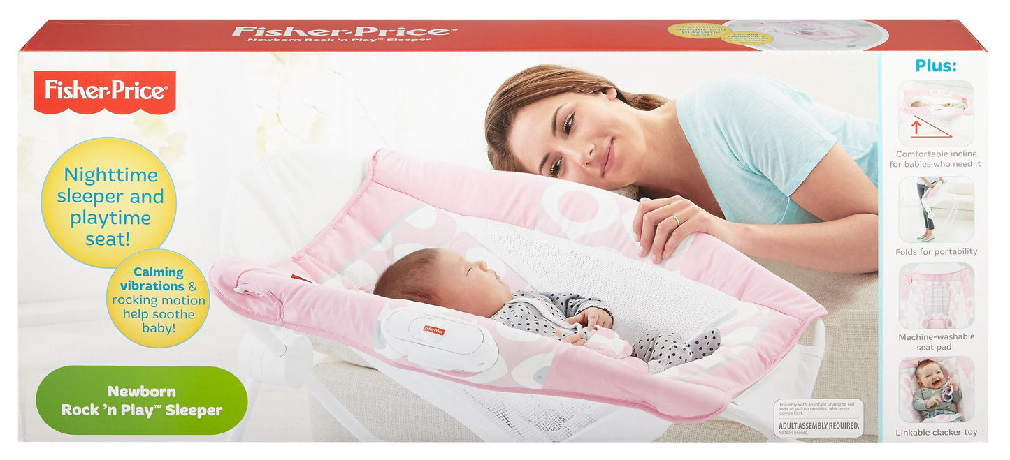Fisher-Price Newborn Rock 'n Play Sleeper, Pink Ellipse
