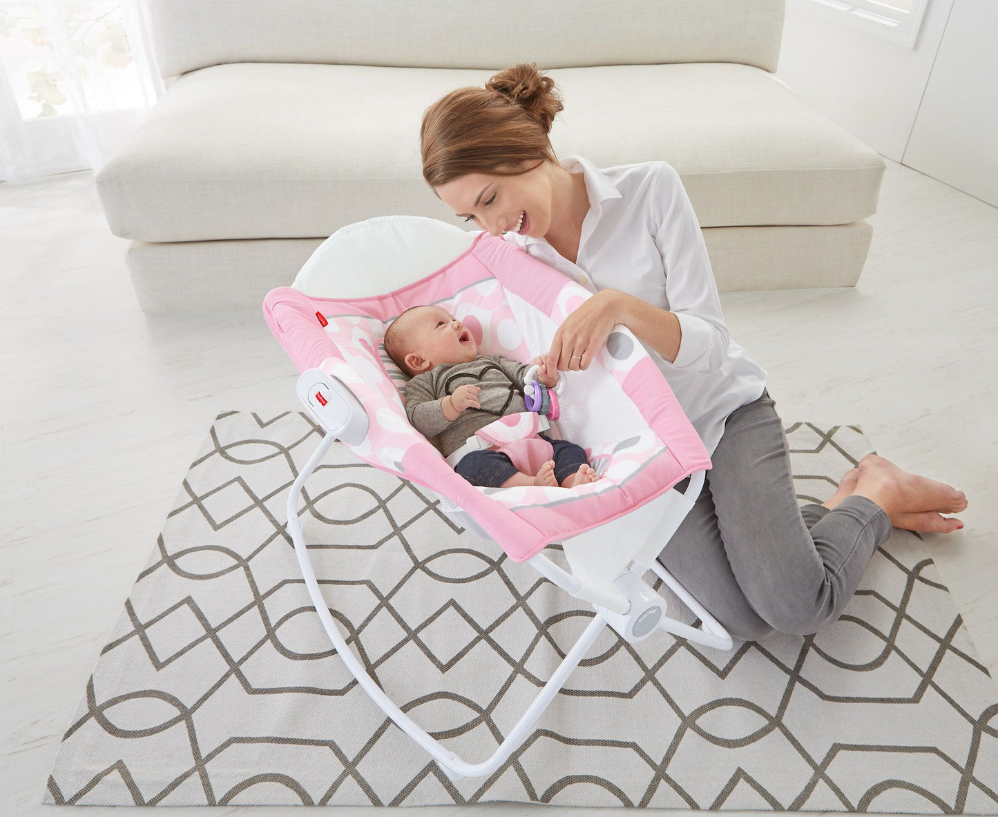 Fisher-Price Newborn Rock 'n Play Sleeper, Pink Ellipse