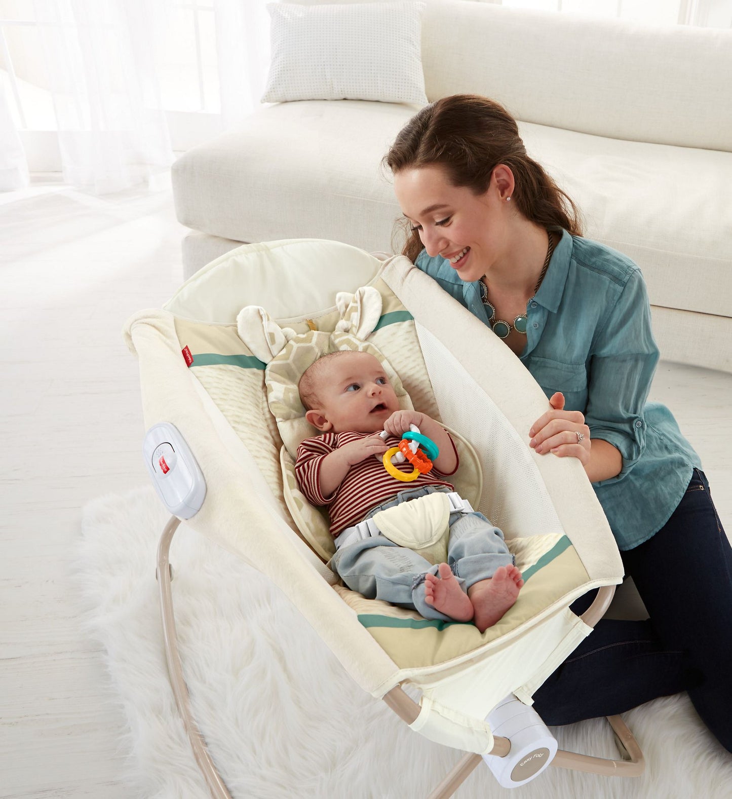 Fisher-Price Deluxe Newborn Rock 'n Play Sleeper, Soothing Savanna